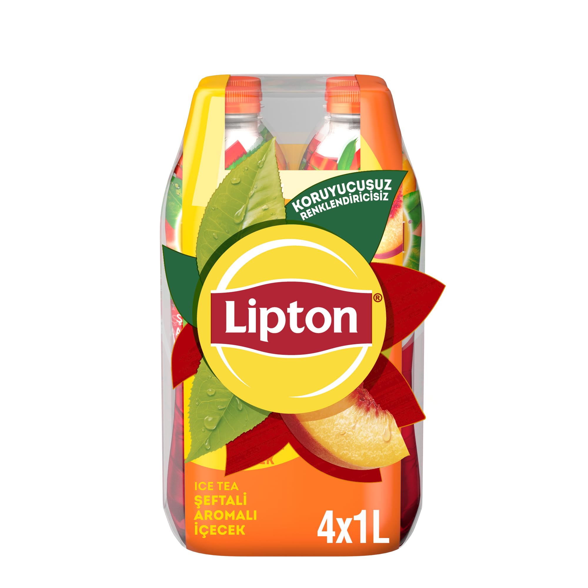 Lipton Ice Tea Şeftali Aromalı Soğuk Çay Pet 4 x 1 L : Amazon.com